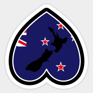 Love New Zealand Down Under Heart Sticker